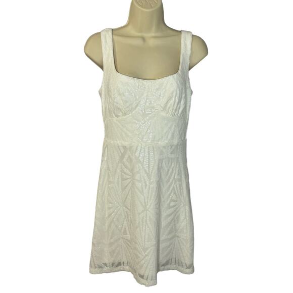 Lulu's Know Your Worth White Sequin Square Neck Mini Dress - Picture 2 of 14